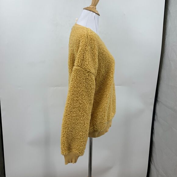 Sky and Sparrow Woobie Sweatshirt Womens M Medium Cheddar Soft Fuzzy Pullover - Picture 6 of 13